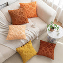 Embroidered Wool Maple Leaf Pillowcase by Ljojo - Halloween & Thanksgiving Orange Cushion Cover