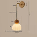 Ljojo LED Wall Sconce Walnut Wood Pull Chain Switch Art Light