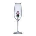 Ljojo 3D Pink Glass Rose Wine Glasses Set - Lovely Household Gift