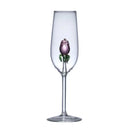 Ljojo 3D Pink Glass Rose Wine Glasses Set - Lovely Household Gift