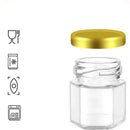 Ljojo Mini Glass Honey Jar with Wood Dipper and Bee Pendants
