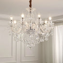 Ljojo European Lustre Crystal Chandelier White Glass Living Room Decor Bedroom Pendant Light