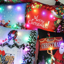 Ljojo LED Retro Santa Claus Christmas Light Decoration Throw Pillow Cover