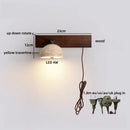 Ljojo LED Wall Sconce Up Down Rotate Yellow Travertine Mirror Light