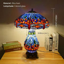 Ljojo Luxe Stained Glass Table Lamp for Living Room and Bedroom