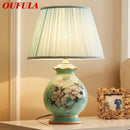 Ljojo Luxury Ceramic LED Table Lamp with Modern Flower Design