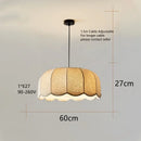 Japanese Fabric Pendant Light | Wavy Chandelier for Bedroom and Living Room by Ljojo