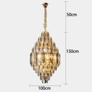 Ljojo Luxury Crystal Living Room Chandelier - Modern Stair Pendant Lamp Indoor Lighting