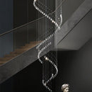 Ljojo Luxury Chrome Crystal Chandelier for High Ceilings & Living Room