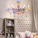 Ljojo Macaron Crystal Chandelier Girls Room Princess Light Fixture