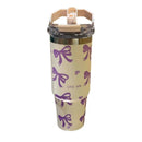 Ljojo 30oz Bow Thermos Tumbler Stainless Steel Insulated Hot Coffee Cup