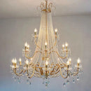 French Candle E14 Led Chandelier Pearl Crystal Pendant Light by Ljojo