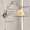 Ljojo LED Wall Light Fixture Modern Style Walnut Copper Bedroom Living Room Bedside Lamp