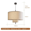 Ljojo Nordic Wabi Sabi Linen Fabric Pendant Lamp LED Ceiling Chandelier Home Decor Lighting