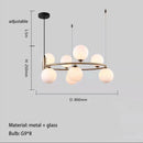 LED Glass Ball Circular Chandelier - Modern Nordic High-end Home Decor by Ljojo
