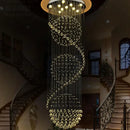 Ljojo Long Spiral LED Chandelier for Modern Dining Room & Living Spaces