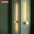 Linear LED Wall Lamp Modern Minimalist Gold White Sconce 100cm120cm for Bedroom Living Room
