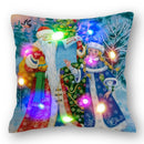 Christmas Santa LED Light Pillowcase for Home Decor, 45x45cm - Ljojo
