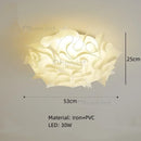 Ljojo Creamy Style Feather Ceiling Lamp LED Light for Bedroom Living Room - Full Spectrum Glow