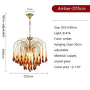 Ljojo French Luxury Crystal Chandelier Retro Glass Ceiling Pendant Lighting Bedroom Fixture