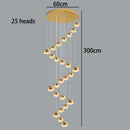 Ljojo Luxury Crystal Chandelier - Elegant Indoor LED Lighting for High-Rise Stairs & Living Room
