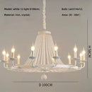 American Country Retro Crystal Chandelier Black Dining Room Bedroom Pendant Light by Ljojo
