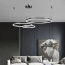 Modern 5 Ring Led Pendant Lights Dimmable - Gold Black Brown Chandelier by Ljojo