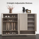 Ljojo™ 44" Tall Shoe Cabinet with Doors & 4 Shelves, Modern Storage Organizer