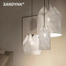 Italian Stainless Steel Pendant Lights Modern Hanging Chandeliers for Living Room Kitchen - Ljojo
