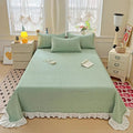 Ljojo Modal Lace Bed Cover with Star Embroidery, Summer Quilted Sheet