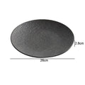Ljojo Matte Stone Patterned Ceramic Steak Dessert Sushi Salad Plate - Round Shallow Specialty Tableware