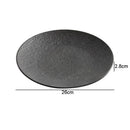 Ljojo Matte Stone Patterned Ceramic Steak Dessert Sushi Salad Plate - Round Shallow Specialty Tableware