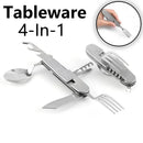 Ljojo 4-in-1 Stainless Steel Pocket Utensil Set for Outdoor Camping