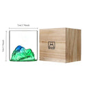 Ljojo 3D Mountain Whiskey Glass Set in Wooden Gift Box