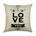 Ljojo Linen Pillowcase 45*45cm for Household Sofa Decor - Love Letter Series