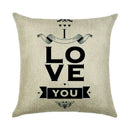 Ljojo Linen Pillowcase 45*45cm for Household Sofa Decor - Love Letter Series