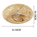 Bamboo Ceiling Fan with Lights Remote Control - 50cm Invisible Blades by Ljojo