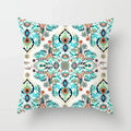 Ljojo Mint Green Geometric Printed Cushion Cover for Home Sofa Décor