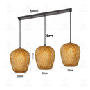 GEW Classic HandWoven Bamboo Lantern Pendant Lamp by Ljojo - Natural Rattan Wicker Chandelier Lighting.