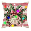 Ljojo LED Light Luminous Pillowcase with Garland Santa Claus Snowman Pattern