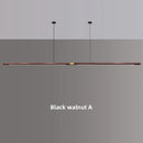 LED Black Walnut Pendant Lamp 220cm Modern Nordic Hanging Light by Ljojo