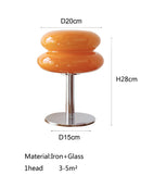 Ljojo Macaron Glass Table Lamp Trichromatic Dimming for Living Room, Bedroom Atmosphere