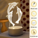 Dreamy Dolphin 3D Night Light - Soft Warm LED, USB Powered for Bedroom Decor - Ljojo