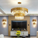 Ljojo Luxury Crystal LED Chandelier, Art Deco Gold Design for Dining Room
