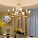 American Country Retro Crystal Chandelier Black Dining Room Bedroom Pendant Light by Ljojo