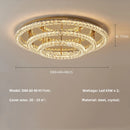Adjustable Crystal Style Ceiling Lamp Modern Luxury Round Steel Light - Ljojo