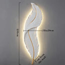 Ljojo LED Wall Sconce Modern Resin TV Background Light for Home Bedroom - White Feather