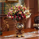 Ljojo™ European Resin Vase & Artificial Flower Set for Home Office Decor