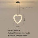 Crystal Heart-shaped Modern Pendant Light for Bedroom Living Room by Ljojo