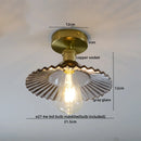 Ljojo Modern Amber Glass LED Ceiling Lights with Copper Socket for Home Decoration